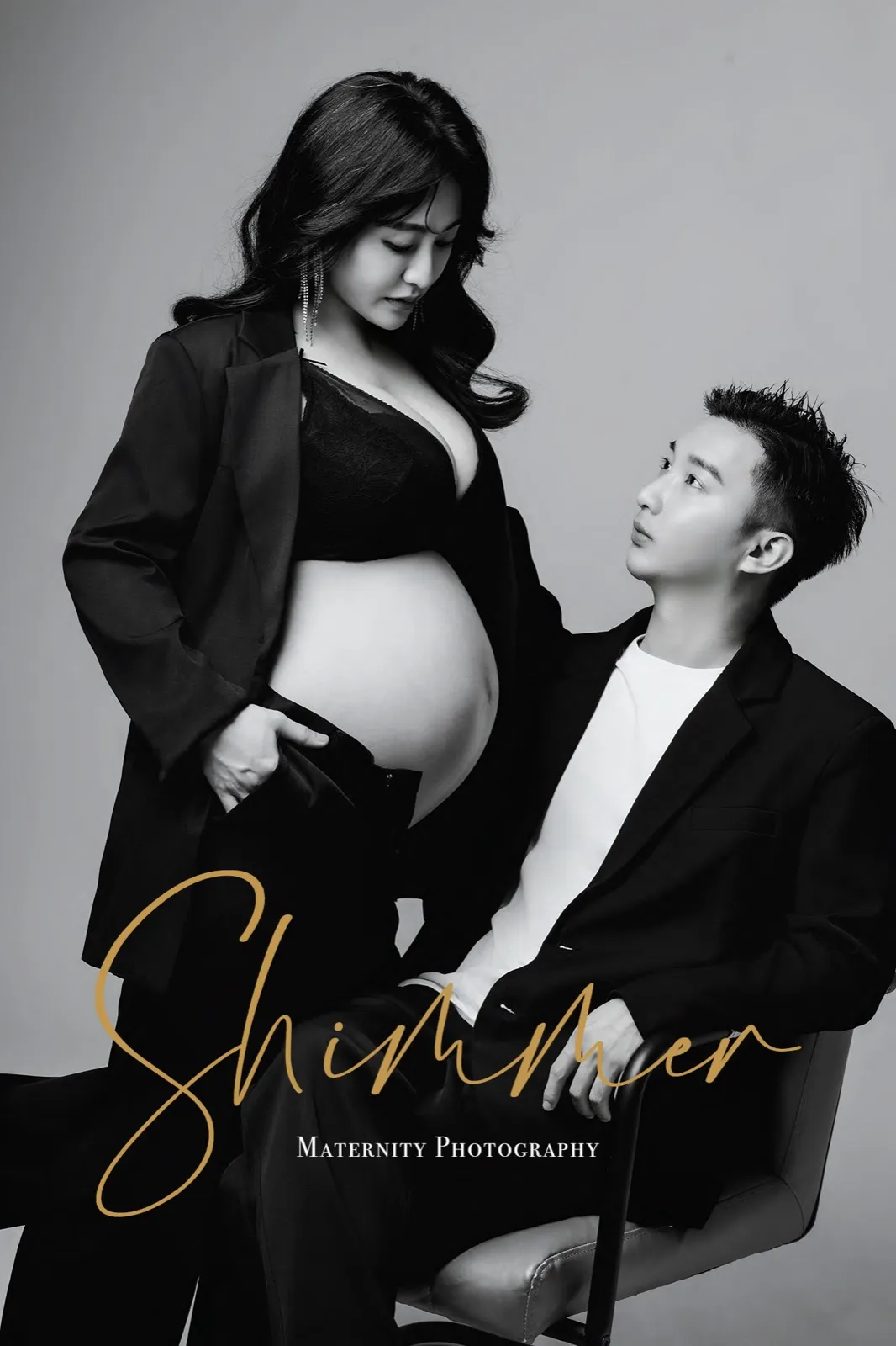 高雄孕婦寫真｜高反差黑白孕婦肖像
